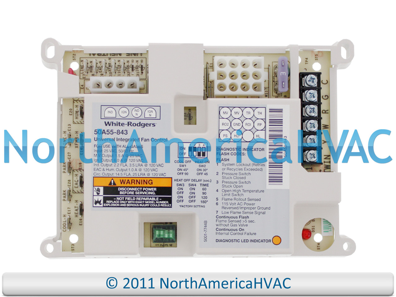 WR Upgraded Furnace Control Board Fits Trane White Rodgers 50A50474